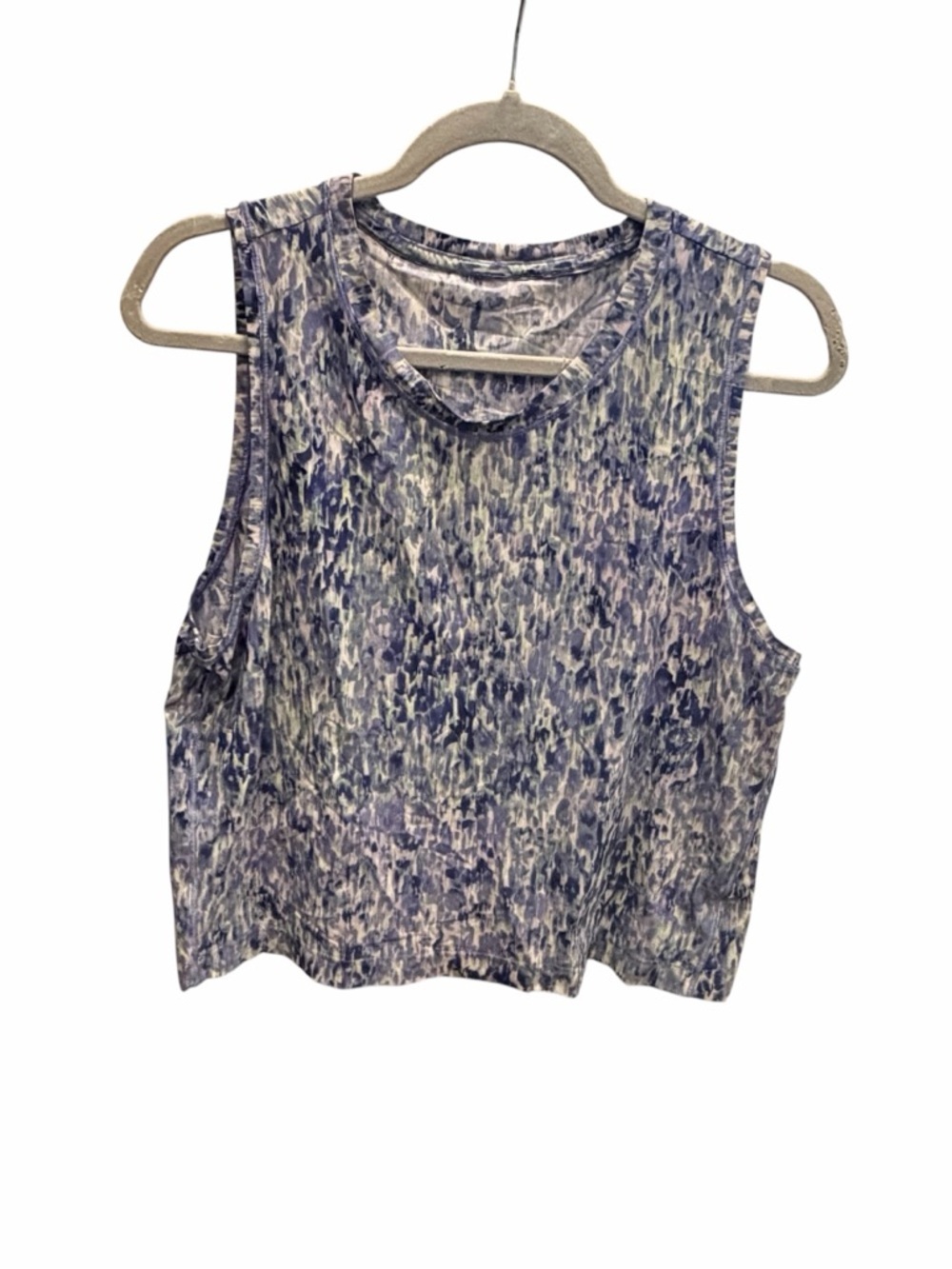Athleta Ultimate Cropped Muscle Tank Top in a purple flora - XL - Picture 2 of 4